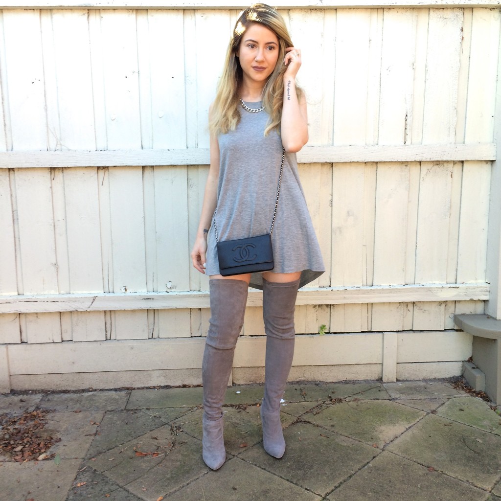 grey over the knee boots